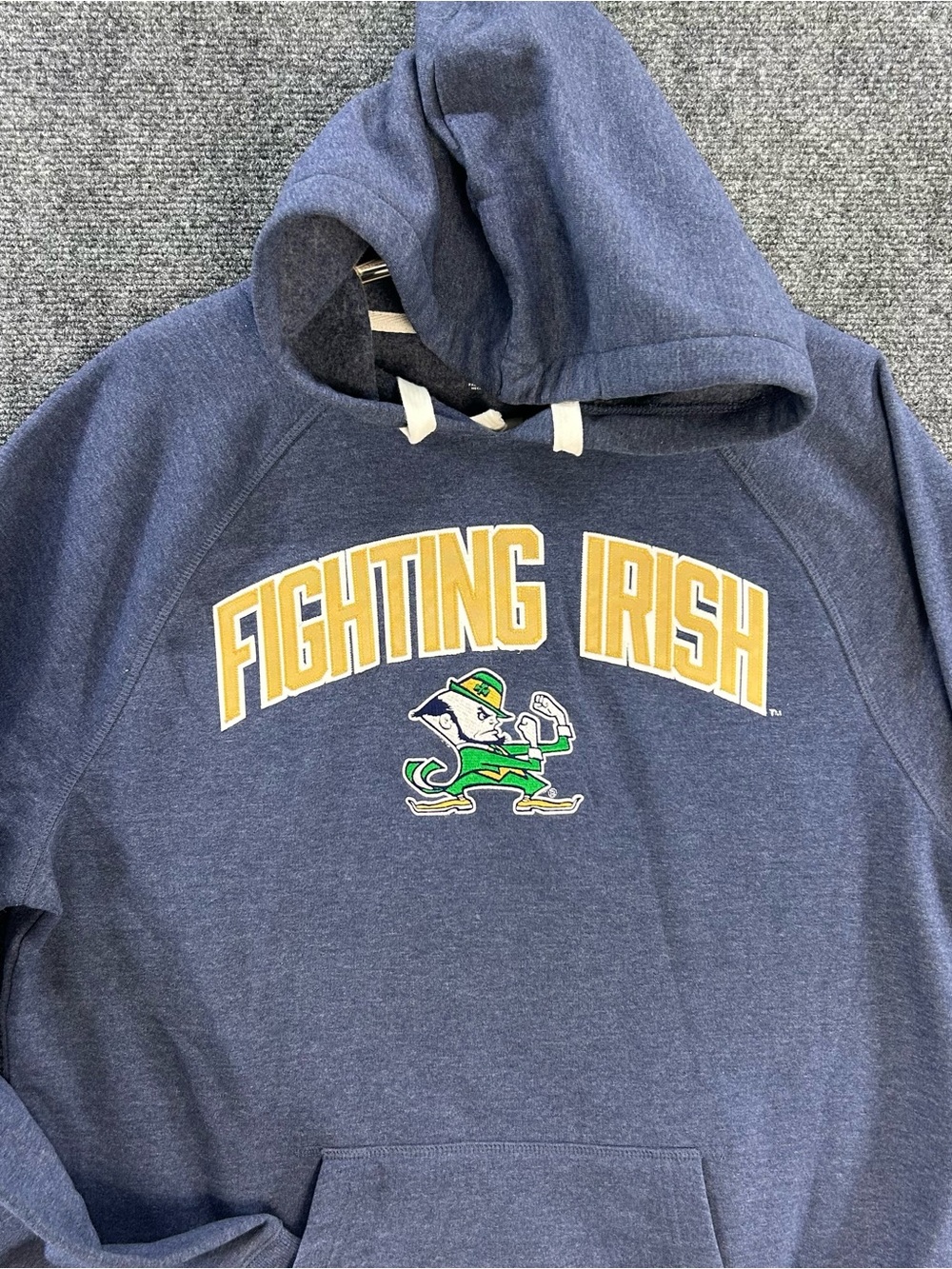 Notre Dame Fighting Irish Hoodie Sweatshirt Large Blue NCAA Football Pullover